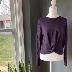 Athleta Twist-Front Long-Sleeve Tee - Plum
